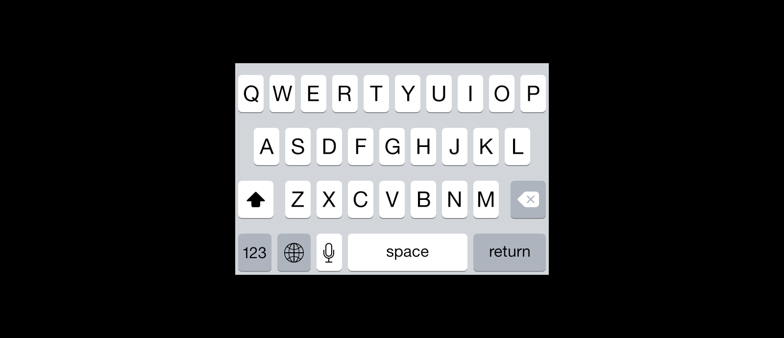 iOS 7 Shift Key